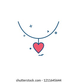 heart love gift necklace icon vector design