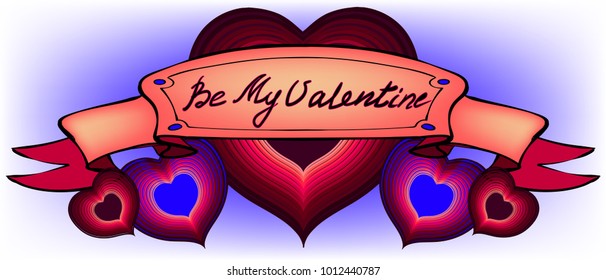 Heart of love Graphic design by Pink and Red line Movement. Vector illustration Valentines day greeting card Love handwritten text vector. Heart of love Graphic 