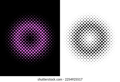 Heart love Halftone Effect, Halftone love, Abstract love effect, love halftone vector