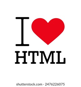 I Heart Love ♥ HTML Coding Programing Vector EPS PNG Clip Art No Transparent Background
