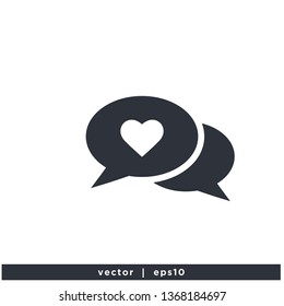 Heart love icon and bubble speech symbol Logo Element