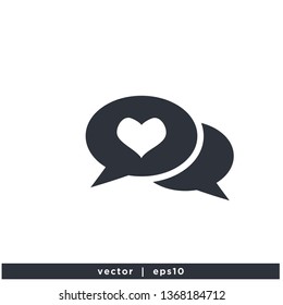 Heart love icon and bubble speech symbol Logo Element