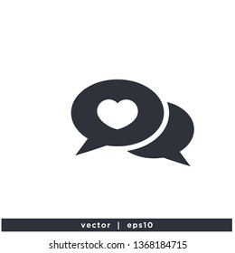 Heart love icon and bubble speech symbol Logo Element