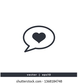 Heart love icon and bubble speech symbol Logo Element