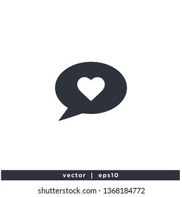 Heart love icon and bubble speech symbol Logo Element
