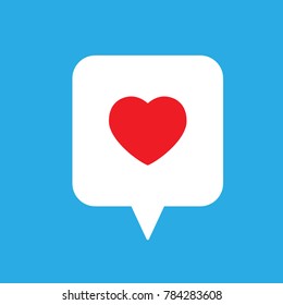 Heart love icon in chat balloon