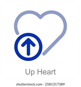 Up Heart and love icon concept