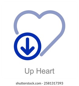 Up Heart and love icon concept