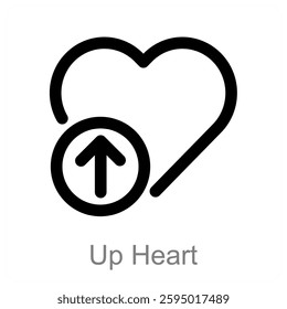 Up Heart and love icon concept