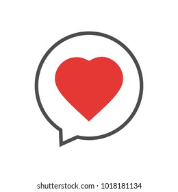 Heart love Icon and Dialogue icon