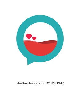 Heart love Icon and Dialogue icon vector