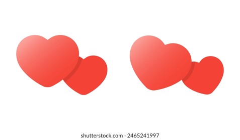 Heart, love icon in flat style. Romantic concept