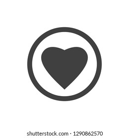 Heart or love icon isolated flat vector sign for logo 