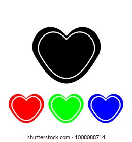 Heart love icon and logo. Vector art.