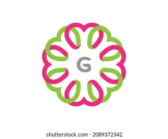 Heart Love icon Logo Vector design Illustration Template initial with Letter G