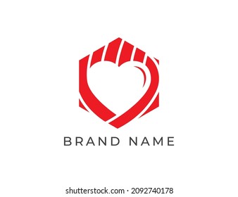 Heart Love icon Logo Vector design Illustration Template.