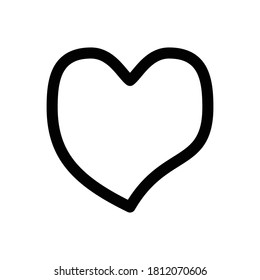 heart love icon with outline style vector for your web design