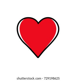 Heart love icon red