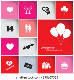 Heart & Love icon set,vector