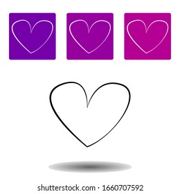 heart love icon . Simple outline vector of Love purple set for UI and UX, website or mobile application