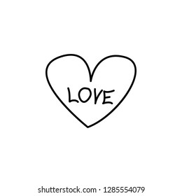 heart love icon. Simple thin line, outline vector of valentines day set icons for UI and UX, website or mobile application on white background