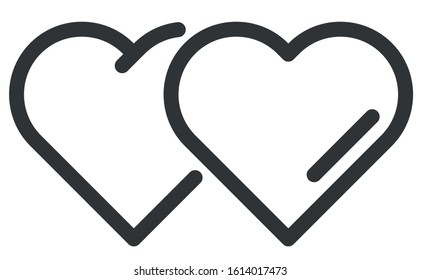 Heart and Love Icon Symbol isolated on white background