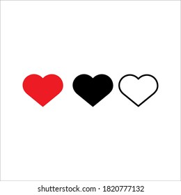 Heart and Love Icon Symbol isolated white background. vector illustration. color editable.