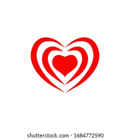 Heart love icon in trendy flat design