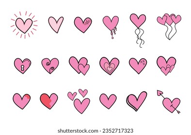 heart love icon unique vector collection