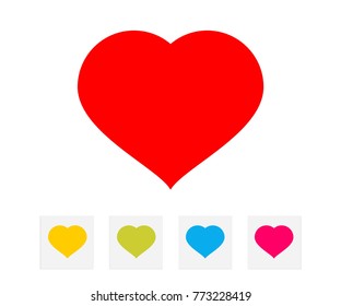 Heart love Icon. Valentine card vector. Illustration Graphic red hearts love vector. Gesign Layout romantic love heart for Valentines day