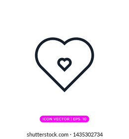 Heart Love Icon Vector Design Template. Editable stroke or Line