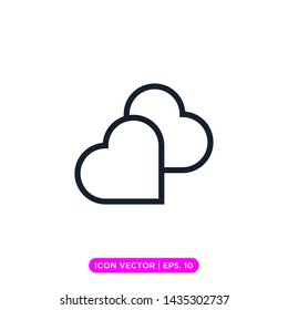 Heart Love Icon Vector Design Template. Editable stroke or Line