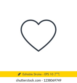Heart (Love) Icon / Vector - In Line / Stroke Design