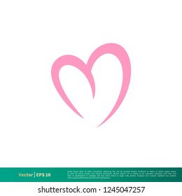 Heart Love Icon Vector Logo Template Illustration Design. Vector EPS 10.