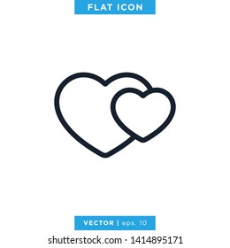Heart Love Icon Vector Logo Design Template. Trendy Style And Editable Stroke