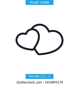 Heart Love Icon Vector Logo Design Template. Trendy Style And Editable Stroke