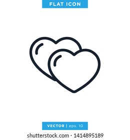 Heart Love Icon Vector Logo Design Template. Trendy Style And Editable Stroke