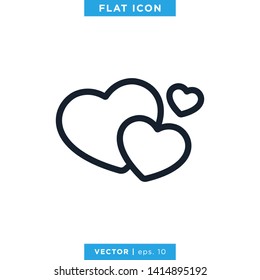 Heart Love Icon Vector Logo Design Template. Trendy Style And Editable Stroke