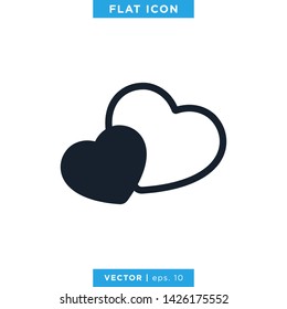 Heart Love Icon Vector Logo Design Template.