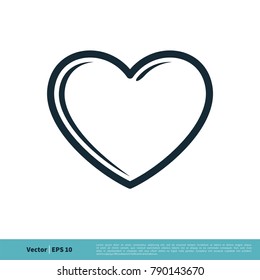 Heart Love Icon Vector Logo Template Illustration Design. Vector EPS 10.