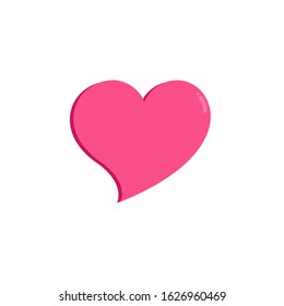 Heart Love Icon Vector Pink Colour On White Background. Valentine Day Sign. 
Flat Icon For Web, Apps, Or Design Product EPS10 Editable.