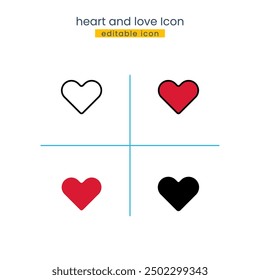 heart and love Icon web and app