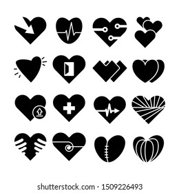 heart love icons vector set