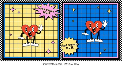 heart love Illustration Design Cartoon Mascot 80s 90s Y2k nostalgic Retro