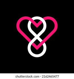 Heart love infinity logo design