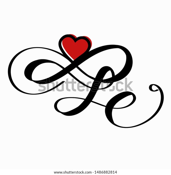 Heart love infinity vector with\
ornaments. Heart love illustration vintage. Heart love infinity\
symbol vector, valentines day greeting card. I LOVE you\
sign\
\
