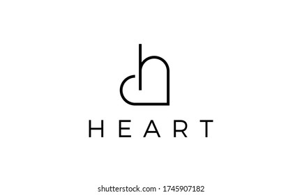 Heart Love with Initial Letter H Logo Design Inspiration