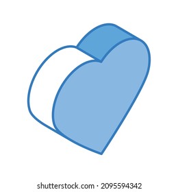 icono isométrico del amor al corazón plano