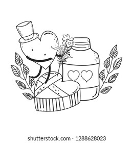 heart love kawaii character