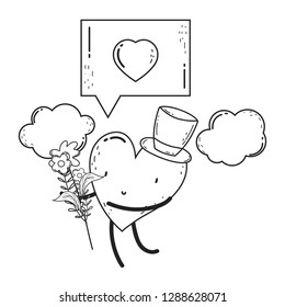 heart love kawaii character